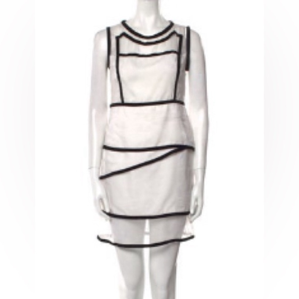 Christopher Kane inspired Emma Watson White fitted sheath midi silk dress Sz 4